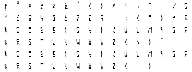 Molten Regular  glyph index