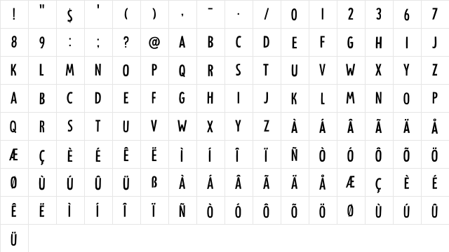 Understory DEMO Regular  glyph index