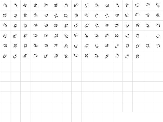 CK Sunshine Regular  glyph index