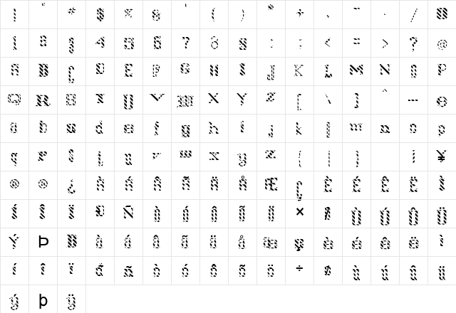 FZ UNIQUE 24 STRIPED Normal  glyph index