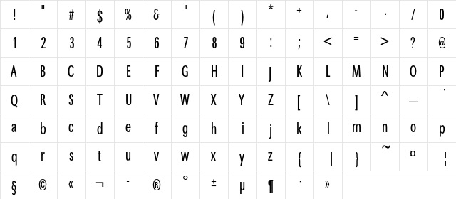 MaximaC Regular  glyph index