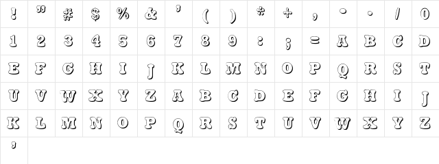 Stampy Light  glyph index