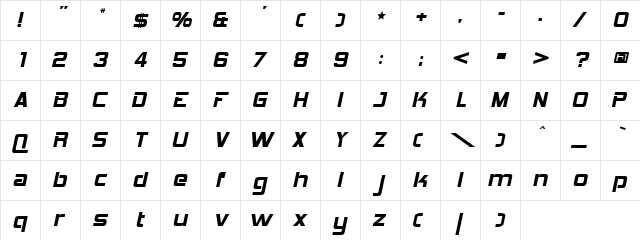Hemi Head 426 Regular  glyph index
