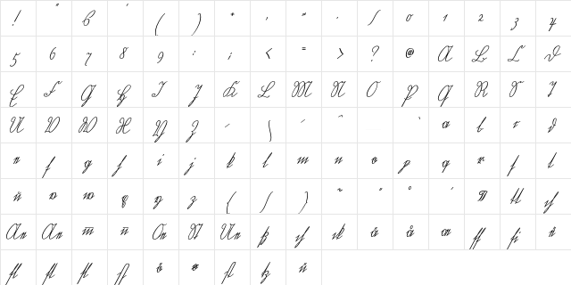 Wiegel Kurrent Medium Regular  glyph index