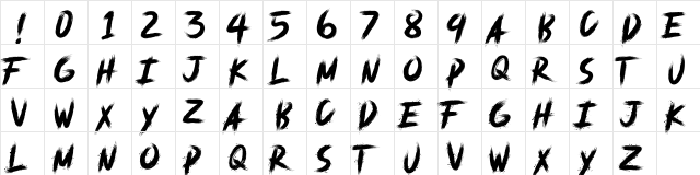 deadpack demo Regular  glyph index