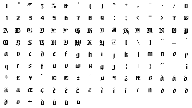 Black-A Normal  glyph index