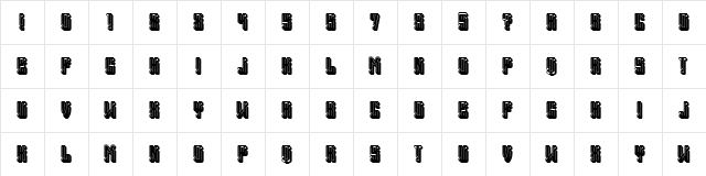 Heritage Black Regular  glyph index
