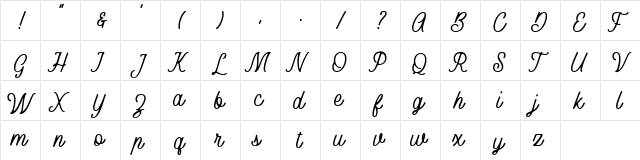 Rusted Orlando Demo Regular  glyph index