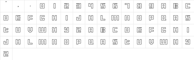 Display Gothic C Regular  glyph index
