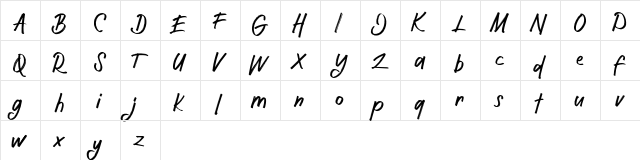 Eather FREE Regular  glyph index