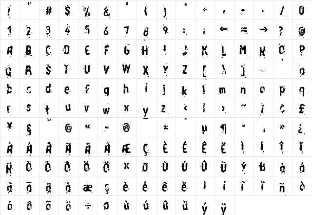 LTRussischBrot EatOne Medium  glyph index