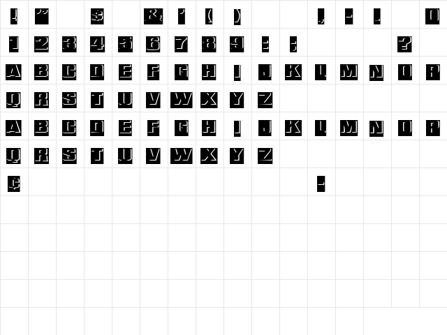 Ink Stamp 4 Regular  glyph index