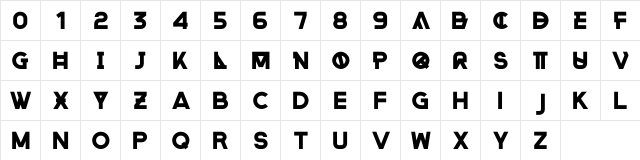 Rehab Regular  glyph index