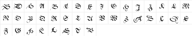 ZentenarZier Regular  glyph index
