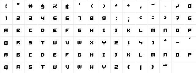 Dalila Bold Regular  glyph index