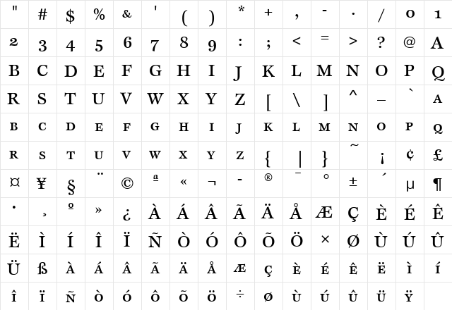 EspritMdSCITC Medium  glyph index