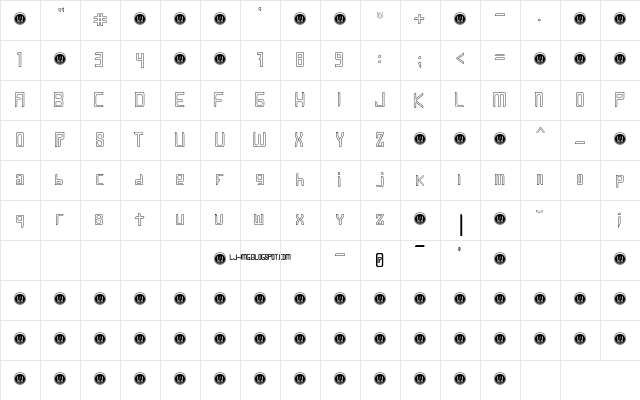 Leven Traze Italic  glyph index