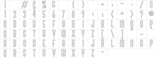 Bivoac Outline Demo Outline  glyph index