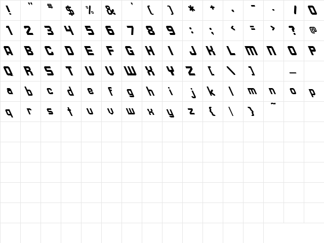 Marathon 1 Regular  glyph index