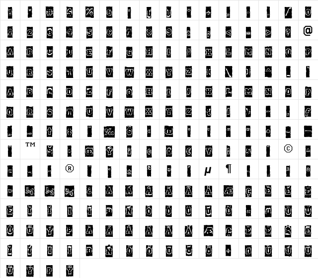 a_CampusCmGrBrk Bold  glyph index