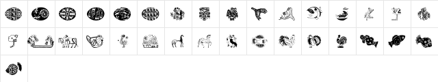 Animal Design Regular  glyph index