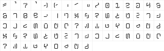 KyberCrystalDisplay Aurebesh  glyph index