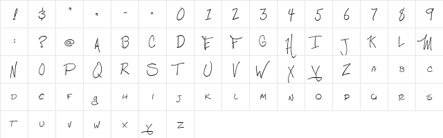 Alan New Roman Regular  glyph index
