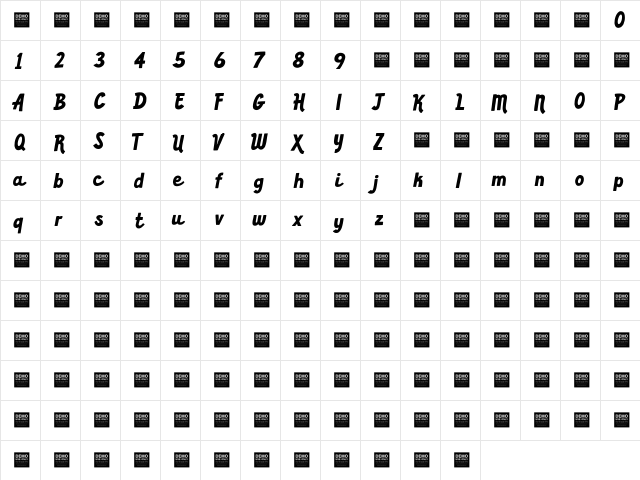 Basic Definition - Demo Regular  glyph index