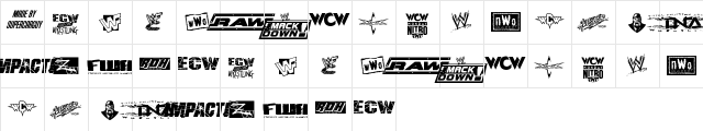 Pro Wrestling Logos Regular  glyph index