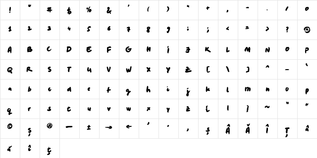 LeviMarker Regular  glyph index
