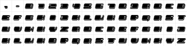 Patriotic Black Italic  glyph index