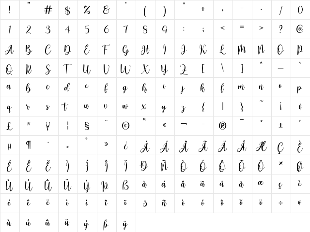 better - Personal Use Regular  glyph index