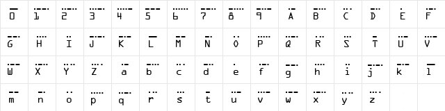 MC morse_Am_or_Railway_1844 S Regular  glyph index