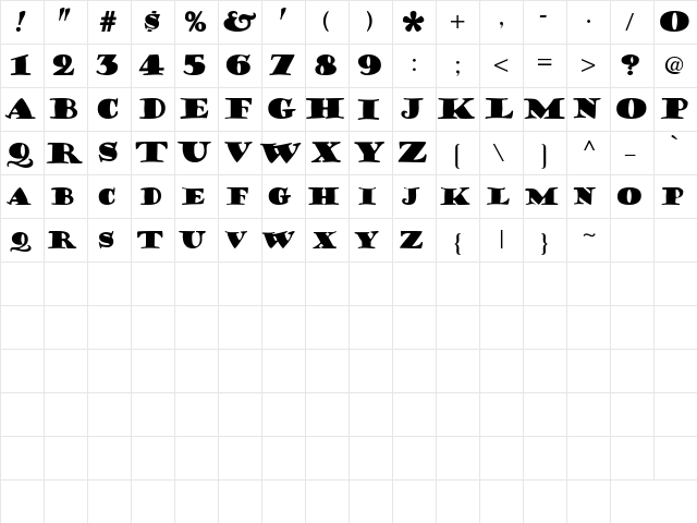 Hermann Bold  glyph index