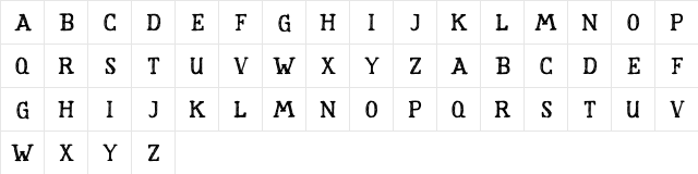 RoughStorms Bold  glyph index