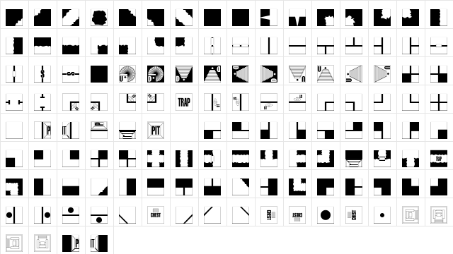 Dungeoneer2 Regular  glyph index