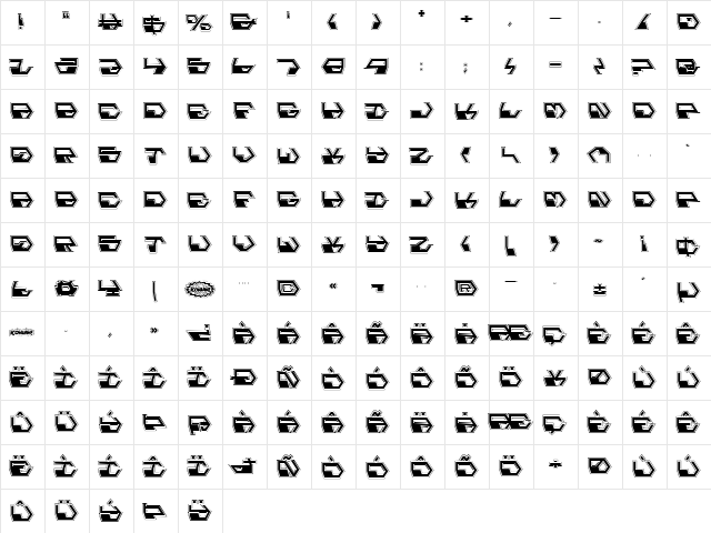 Deranian Pro Regular  glyph index