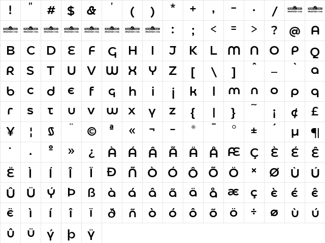 Eastman Alternate Trial Medium  glyph index