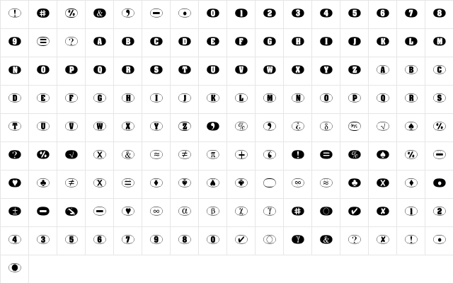 EggsOne Regular  glyph index
