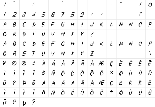 FZ UNIQUE 19 Normal  glyph index