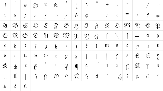 NextSpringtime Regular  glyph index