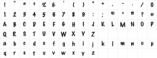 57 Regular  glyph index