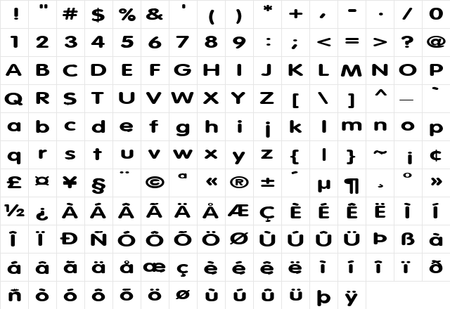 Lemons 3 Regular  glyph index