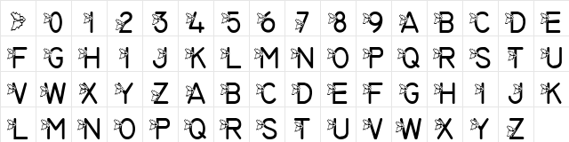 LMS Jolly Hollyday Regular  glyph index