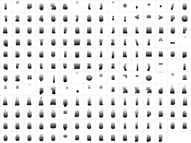 FatmanLight Bold  glyph index