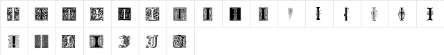 Ornamental Initials I Regular  glyph index