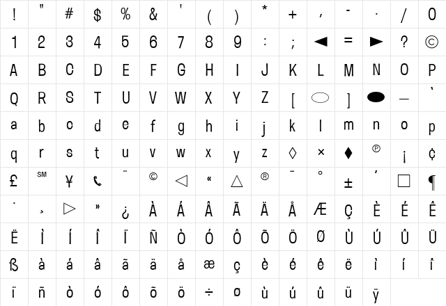 CgWesterveldtLt Medium  glyph index