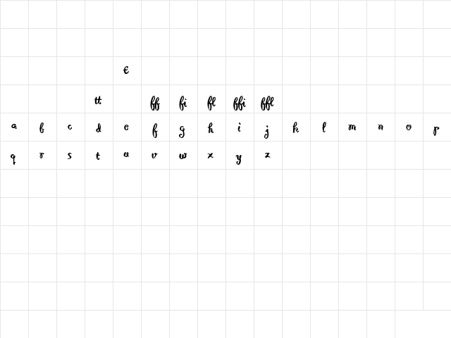 CafeMimiMVBALT Bold  glyph index