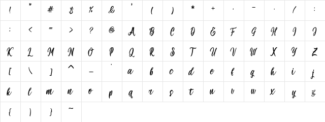 Wonderkids Regular  glyph index