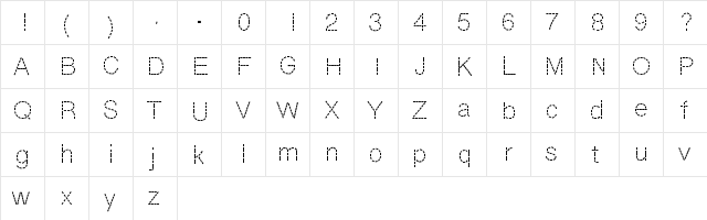 DashNess Medium  glyph index